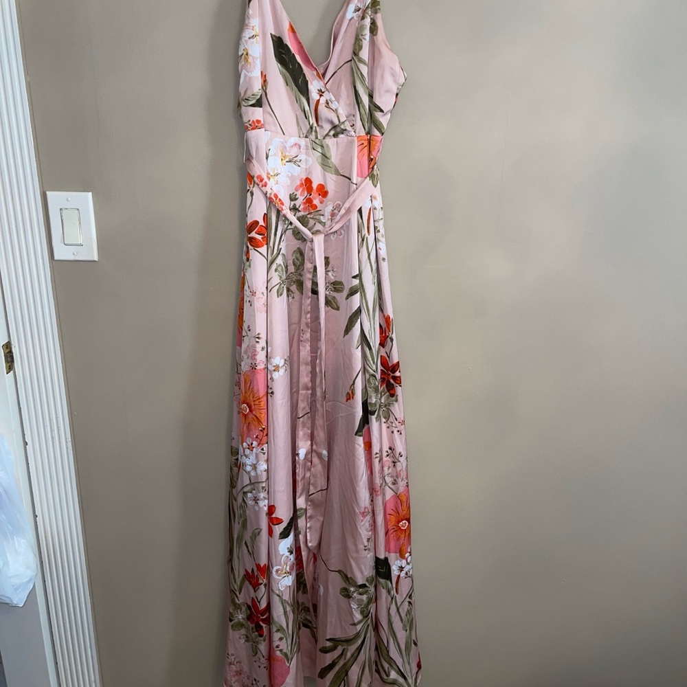 Lulus Still the One Floral Print Satin Maxi Dress